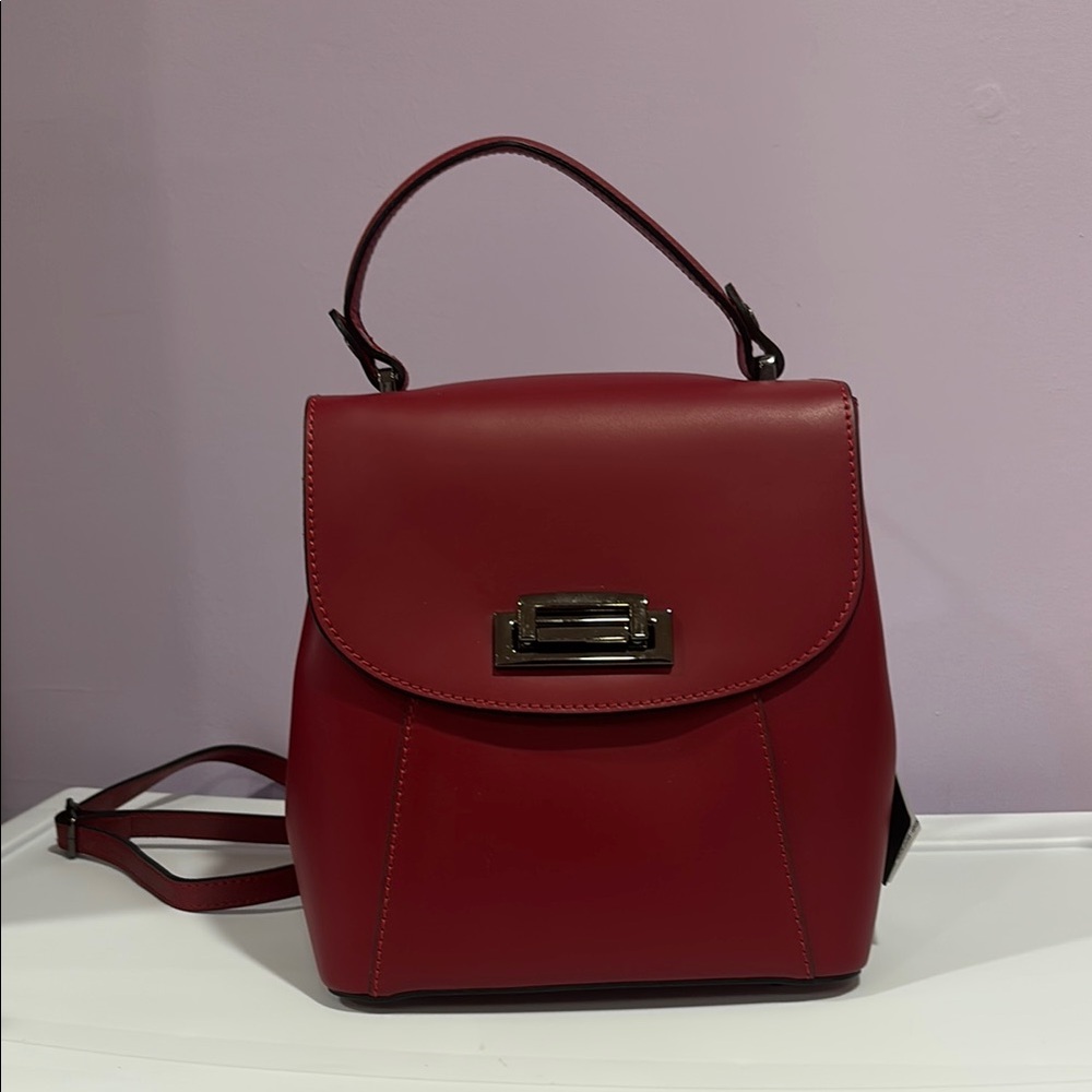 Elegant Red Leather Handbag